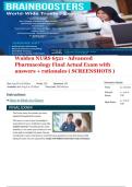 Walden NURS 6521 - Advanced Pharmacology Final Actual Exam with answers &plus; rationales &lpar; SCREENSHOTS &rpar;
