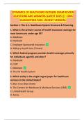 DYNAMICS OF HEALTHCARE RUTGERS EXAM REVIEW  QUESTIONS AND ANSWERS &lpar;LATEST 2025&rpar; &vert;&vert; 100&percnt;  GUARANTEED PASS <RECENT VERSION>