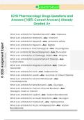 ICHS Pharmacology Drugs Questions and  Answers &lpar;100&percnt; Correct Answers&rpar; Already  Graded A&plus; 