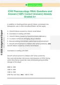 ICHS Pharmacology FINAL Questions and  Answers &lpar;100&percnt; Correct Answers&rpar; Already  Graded A&plus;