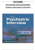 Test Bank for The Psychiatric Interview 5th Edition by Daniel J&period; Carlat &vert; Verified Questions & Answers &vert; Updated 2025