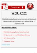WGU C202 Managing Human Capital&colon; 2025-2026 Updated A&plus; Exam Bank & Pre-Assessment Guide