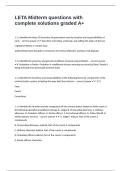 LETA Midterm questions with complete solutions graded A&plus;
