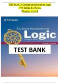 Test Bank For A Concise Introduction to Logic 14th Edition By Patrick J&period; Hurley&vert; All Chapters 1-14&vert; 9780357798683&vert; LATEST