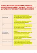 CE Shop Real Estate NEWEST EXAM &vert; COMPLETE  QUESTIONS AND CORRECT ANSWERS &vert; GRADED A&plus; &vert;  LATEST EXAM &vert; VERIFIED ANSWERS&vert;BRAND NEW&excl;&excl; 