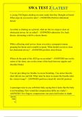 SWA TEST 2 QUESTIONS AND ANSWERS 2025