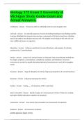 Biology 172 Exam 3 University of Michigan Study Guide Exam and Actual Answers&period;