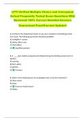 LFTI Verified Multiple Choice and Conceptual  Actual Frequently Tested Exam Questions With  Reviewed 100&percnt; Correct Detailed Answers  Guaranteed Pass&excl;&excl;Current Update&excl;&excl;