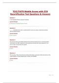 TCIC-TLETS Mobile Access with CCH Recertification Test Questions & Answers