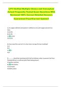 LFTI Verified Multiple Choice and Conceptual  Actual Frequently Tested Exam Questions With  Reviewed 100&percnt; Correct Detailed Answers  Guaranteed Pass&excl;&excl;Current Update&excl;&excl; 