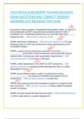 TDLR-MOLD ASSESSMENT TECHNICIAN  &lpar;MAT&rpar; EXAM QUESTIONS AND  CORRECT VERIFIED ANSWERS JUST  RELEASED THIS YEAR 