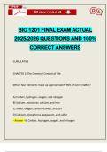 BIO 1201 FINAL EXAM ACTUAL 2025&sol;2026 QUESTIONS AND 100&percnt; CORRECT ANSWERS