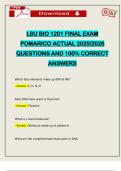 LSU BIO 1201 FINAL EXAM POMARICO ACTUAL 2025&sol;2026 QUESTIONS AND 100&percnt; CORRECT ANSWERS
