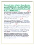 Texas All Lines Adjuster Exam 2 study guide  QUESTIONS with WELLWRITTEN  complete  solutions 2025&sol;2026 RATED FIVE STARS  GRADED A&period;