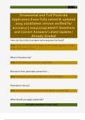Ornamental and Turf Pesticide  Applicators Exam fully solved & updated  2025-2026&lpar;latest version verified for  accuracy&rpar; &vert; 20242025Latest&excl;&excl; Questions  and Correct Answers&sol; Latest Update &sol;  Already Graded