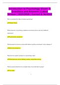 Introduction to Psychology &lpar;Exam 1&rpar; Questions and Answers &vert; Latest Version &vert; 2025&sol;2026 &vert; Correct & Verified