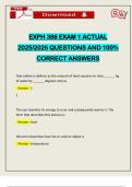 EXPH 386 EXAM 1 ACTUAL 2025&sol;2026 QUESTIONS AND 100&percnt; CORRECT ANSWERS