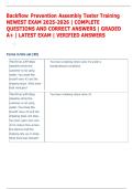 Backflow Prevention Assembly Tester Training  NEWEST EXAM 2025-2026 &vert; COMPLETE  QUESTIONS AND CORRECT ANSWERS &vert; GRADED  A&plus; &vert; LATEST EXAM &vert; VERIFIED ANSWERS