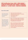 CPR Certification Exam 2025 -2026 NEWEST &vert;  COMPLETE QUESTIONS AND CORRECT ANSWERS &vert;  GRADED A&plus; &vert; LATEST EXAM &vert; VERIFIED ANSWERS 