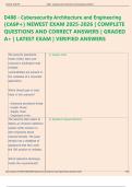 WGU D488 - Cybersecurity Architecture and Engineering  &lpar;CASP&plus;&rpar; NEWEST EXAM 2025-2026 &vert; COMPLETE  QUESTIONS AND CORRECT ANSWERS &vert; GRADED  A&plus; &vert; LATEST EXAM &vert; VERIFIED ANSWERS