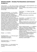 Shadow Health &ndash; Anxiety Test Questions and Answers Graded A&plus;