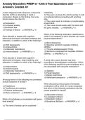 Anxiety Disorders PREP-U --Unit 3 Test Questions and Answers Graded A&plus;