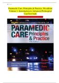 Paramedic Care&colon; Principles & Practice&comma; 5th Edition&comma; Volume 1 &ndash; Introduction to Advanced Prehospital Care &vert; Complete Test Bank with Answers