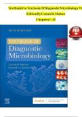 TEST BANK For Textbook Of Diagnostic Microbiology&comma; 7th Edition By Connie R&period; Mahon&comma; Verified Chapters 1 - 41&comma; Complete Newest Version