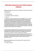 AAFP Missed Questions Exam With Complete Solutions 