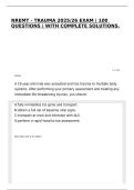 NREMT - TRAUMA 2025&sol;26 EXAM &vert; 100 QUESTIONS &vert; WITH COMPLETE SOLUTIONS&period;