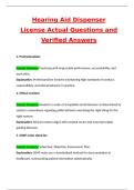 Hearing Aid Dispenser License Exam Quiz 2025 Questions and Answers &lpar;Latest 2025 &sol; 2026 Update&rpar; &lpar;Verified Answers by Expert&rpar; &vert; 100&percnt; Correct &vert; Grade A&plus;