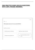 GNA PRACTICE EXAM 2025&sol;26 QUESTIONS WITH 100&percnt; PASSED ANSWERS&period;