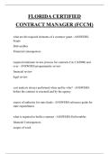 FLORIDA CERTIFIED CONTRACT MANAGER &lpar;FCCM&rpar; QUESTIONS AND ANSWERS 2025