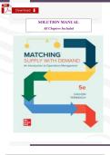 Solution Manual &ndash;  Matching Supply with Demand&colon; An Introduction to Operations Management&comma; 5th Edition by Cachon