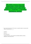 360 ANSI training food test  &lpar;2025&sol;2026&rpar; UPDATE&vert;EXAM  QUESTIONS WITH MULTIPLE  CHOICES &vert;VERIFIED & REVISED  ANSWERS &lpar;NEW&rpar;&excl;&excl; 