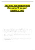 360 food handling course  &lpar;Texas&rpar; with correct  answers 2025 