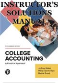 Instructor’s Solutions Manual for College Accounting, A practical Approach 15 Canadian Edition Jeffrey Slater