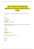 Anatomy and Physiology II &ndash; Final Exam Study Guide &lpar;Verified A&plus; Material with Illustrations and Answers&rpar;