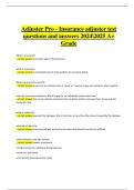  AdjusterPro Insurance Adjuster Exam – Updated Questions and Answers (2024 / 2025, Verified A+ Grade)