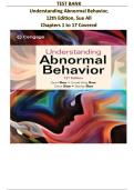 Test Bank for Understanding Abnormal Behavior 12th Edition Sue &vert; Chapter 1-17 