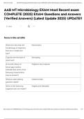 AAB MT Microbiology  Exam fully solved & updated 2025-2026&lpar;latest version verified for accuracy&rpar; &vert; 20242025Latest&excl;&excl; 
