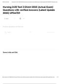 Nursing 2410 Test 3 EXAM 2025 &lpar;Actual Exam&rpar; Questions with verified Answers &lpar;Latest Update 2025&rpar; UPDATE&excl;&excl;
