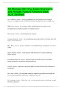 Art Therapy BC Final Exam Questions and Already Passed Answers 2025-2026 Updated&period;