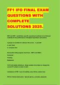 FF1 IFO FINAL EXAM  QUESTIONS WITH  COMPLETE  SOLUTIONS 2025&period; 