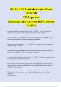 RCAL - NAB Administrator Exam &lpar;Federal&rpar; 2025 updated Questions And Answers 100&percnt; correct Verified 