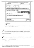 - Pearson Edexcel GCSE Business 1BS0  June 2025 Past Paper &plus; Mark Scheme