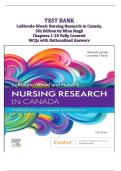 Nursing Research in Canada 5th Edition Test Bank &vert; Mina Singh &vert; Chapters 1-20 MCQs with Rationales
