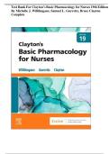 Test Bank For Clayton&rsquo;s Basic Pharmacology for Nurses 19th Edition By Michelle J&period; Willihnganz&comma; Samuel L&period; Gurevitz&comma; Bruce Clayton Complete