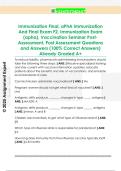 Immunization Final&comma; aPhA Immunization  And Final Exam F2&comma; Immunization Exam  &lpar;apha&rpar;&comma; Vaccination Seminar Post Assessment&comma; Post Assessment Questions  and Answers &lpar;100&percnt; Correct Answers&rpar;  Already Graded A&plus; 