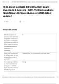 PMK-EE E7 CAREER INFORMATION Exam Questions & Answers &vert; 100&percnt; Verified solutions &vert;Questions with Correct Answers 2025 latest update&excl;&excl;